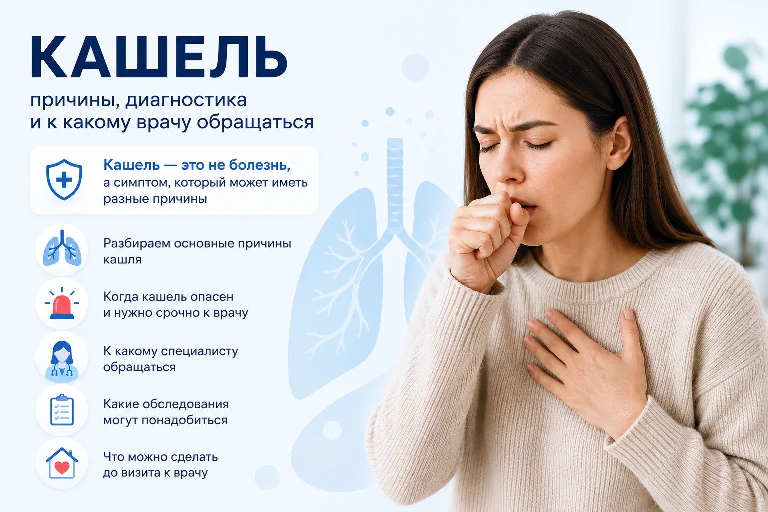 Кашель — причины, диагностика и к какому врачу обращаться