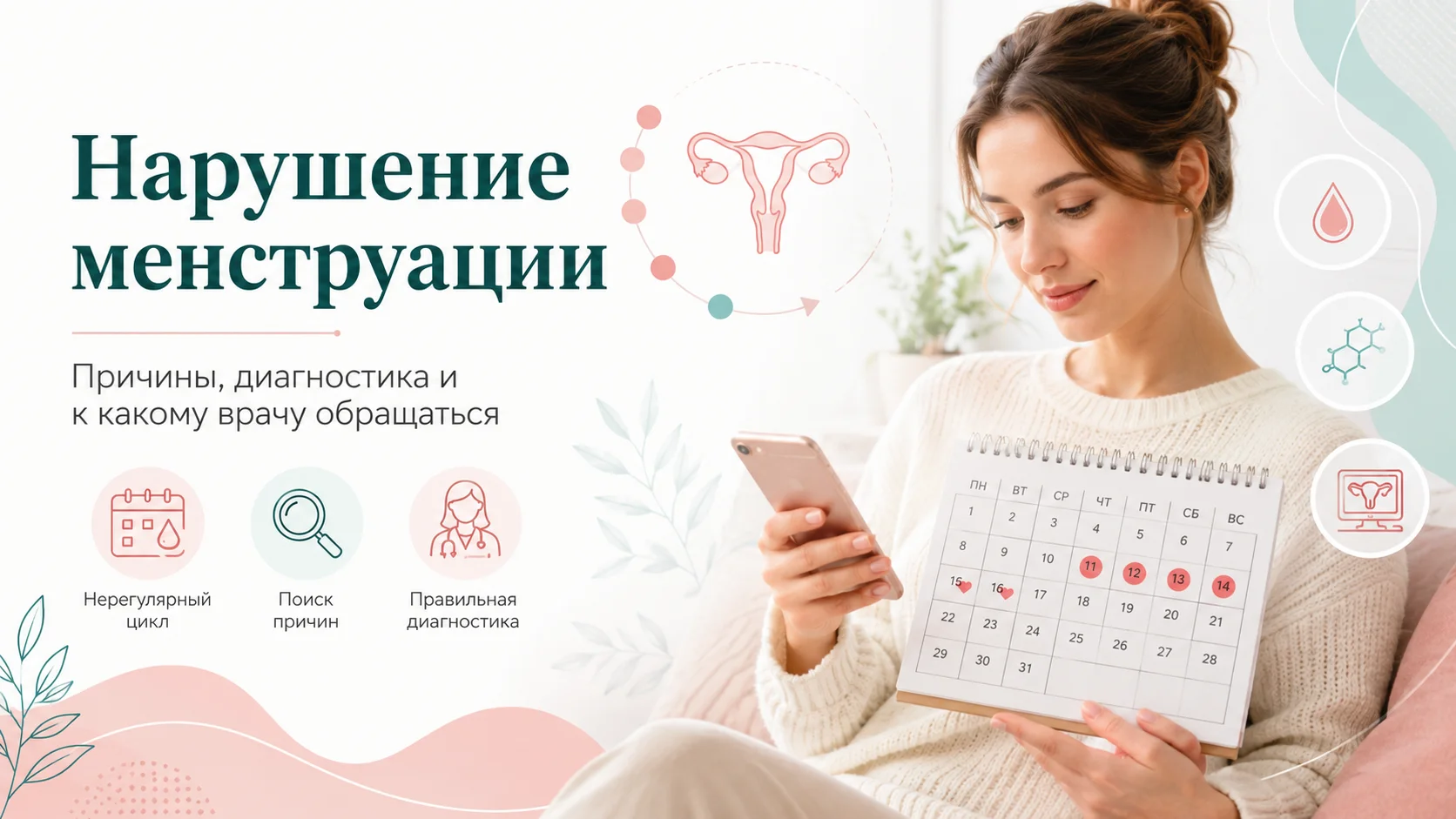 Нарушение менструации — причины, диагностика и к какому врачу обращаться